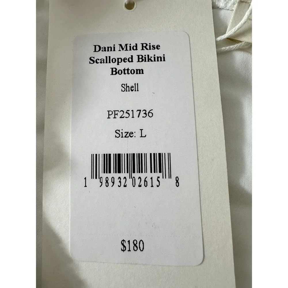 New ULLA Johnson Dani Bikini Bottom Women's Large Shell Beach Vacation MSRP $180